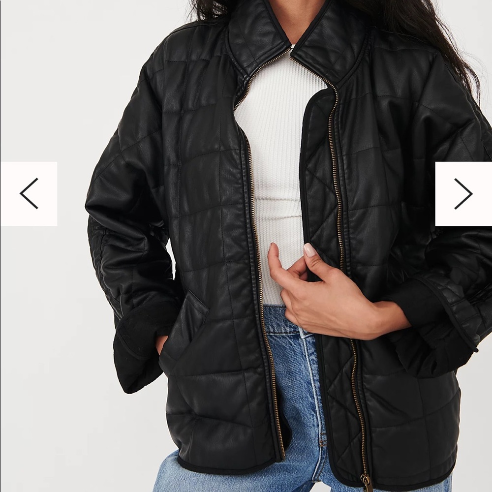 Free People Dolman Quilted Vegan Leather Jacket